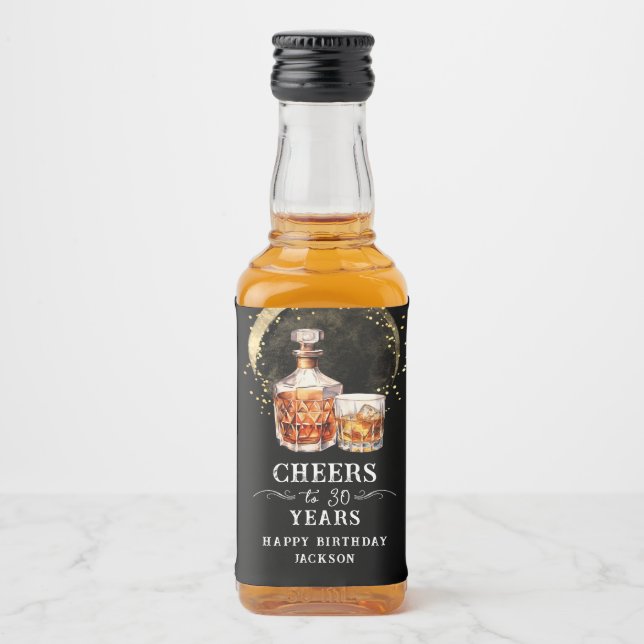 Étiquettes Pour Bouteilles De Liqueur Cheers à 30 ans Whiskey (Devant)