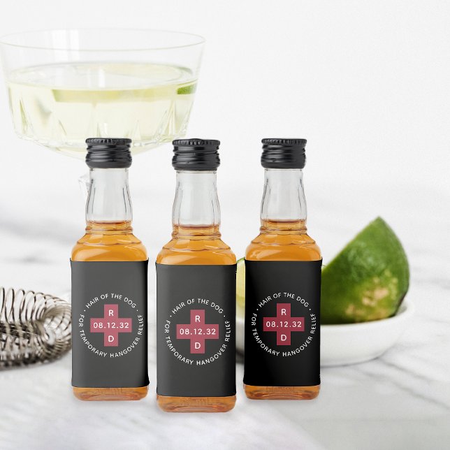 Étiquettes Pour Bouteilles De Liqueur "Cheveux du chien" Drôle Mariage Hangover relief (Créateur téléchargé)