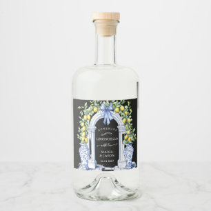Étiquettes Pour Bouteilles De Liqueur Chinoiserie Limoncello Lemons Liquor Bottle Étique