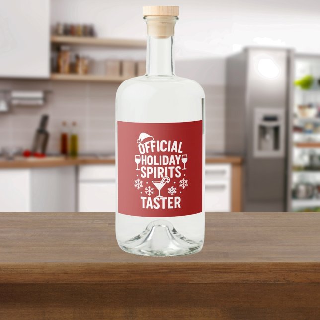 Étiquettes Pour Bouteilles De Liqueur Christmas quote funny party spirits taster red (Créateur téléchargé)