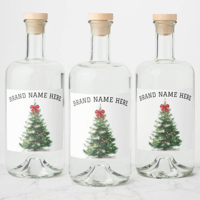 Étiquettes Pour Bouteilles De Liqueur Christmas Tree Beverage Label Set – Brand Name (Bouteilles)