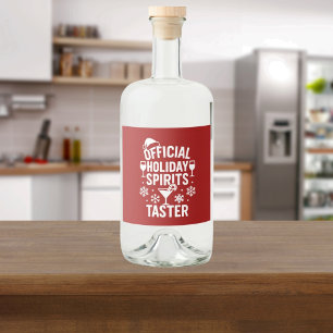 Étiquettes Pour Bouteilles De Liqueur Citation de Noël drôle fêtard dégustateur de spiri