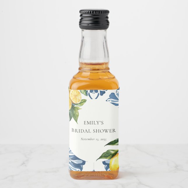 Étiquettes Pour Bouteilles De Liqueur Citron Citrus Positano Fête des mariées italienne (Devant)