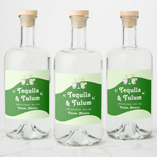 Étiquettes Pour Bouteilles De Liqueur Citrus vert citron Tequila & Tulum Bachelorette