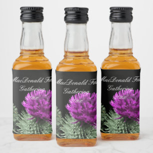 Étiquettes Pour Bouteilles De Liqueur Clan étonnant écossais de famille de chardon