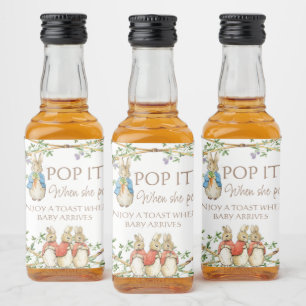 Étiquettes Pour Bouteilles De Liqueur Classic Peter le lapin Baby shower Demande de livr