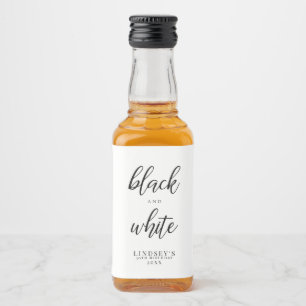 Étiquettes Pour Bouteilles De Liqueur Classique, noir et blanc
