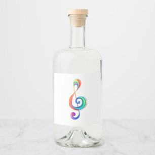 Étiquettes Pour Bouteilles De Liqueur Clé arc-en-ciel