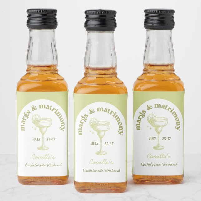 Étiquettes Pour Bouteilles De Liqueur Cocktail d'été tropical Bachelorette Mini Étiquett (Bouteilles)