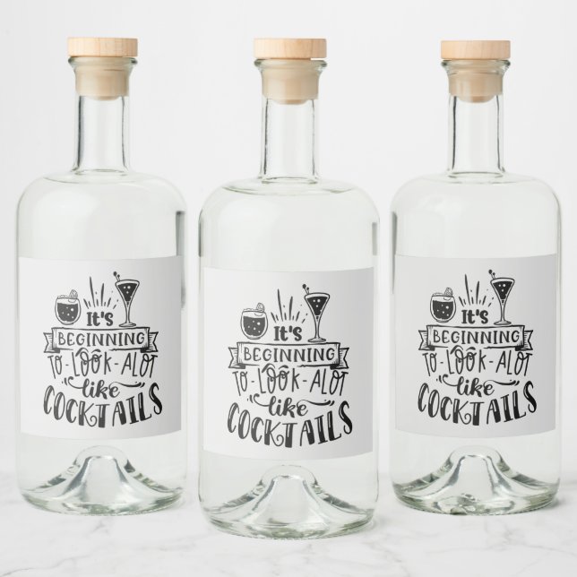 Étiquettes Pour Bouteilles De Liqueur cocktails de Noël (Bouteilles)