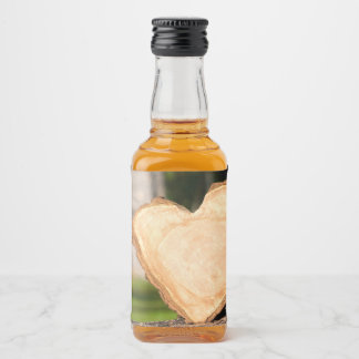 Étiquettes Pour Bouteilles De Liqueur coeur en bois