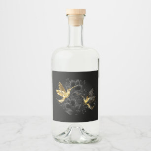 Étiquettes Pour Bouteilles De Liqueur Colibri noir et or