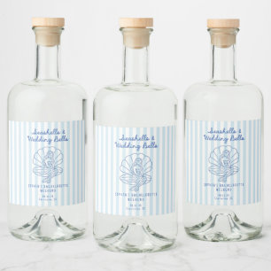 Étiquettes Pour Bouteilles De Liqueur Coquillages et cloches de mariage Enterrement de v