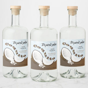 Étiquettes Pour Bouteilles De Liqueur Coquito Coconut Fruit tropical