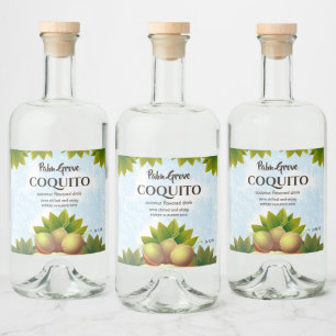 Étiquettes Pour Bouteilles De Liqueur Coquito Coconut Fruit tropical