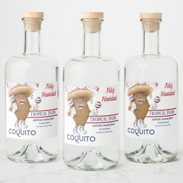 Étiquettes Pour Bouteilles De Liqueur Coquito Coconut Maracas (Bouteilles)