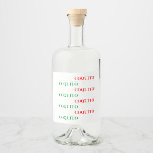 Étiquettes Pour Bouteilles De Liqueur Coquito vert et rouge