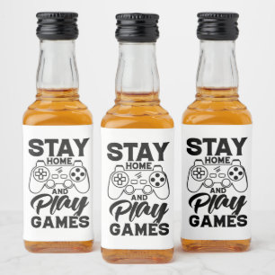 Étiquettes Pour Bouteilles De Liqueur COVID 19 Cadeau Gamer de quarantaine - Restez à la