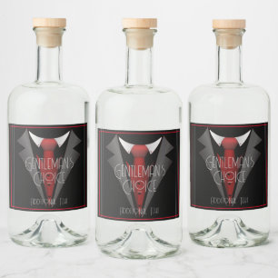 Étiquettes Pour Bouteilles De Liqueur Cravate rouge élégante