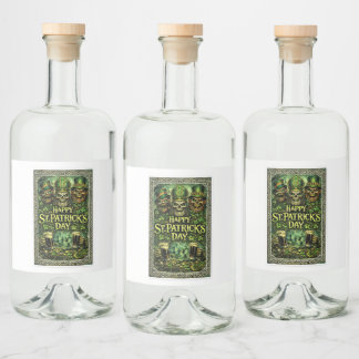 Étiquettes Pour Bouteilles De Liqueur Création effrayante et sombre pour la Saint-Patric