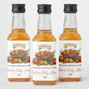 Étiquettes Pour Bouteilles De Liqueur Cultivé localement, Baby shower Citrouille des fer