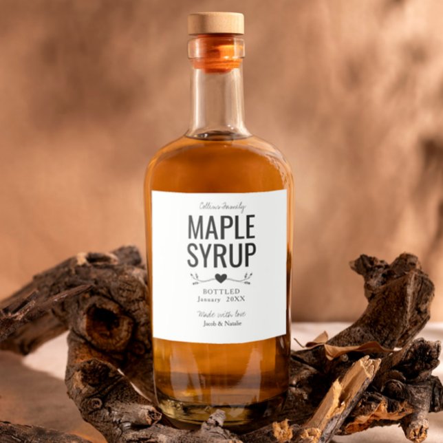 Étiquettes Pour Bouteilles De Liqueur custom homemade maple syrup wedding favor (Créateur téléchargé)