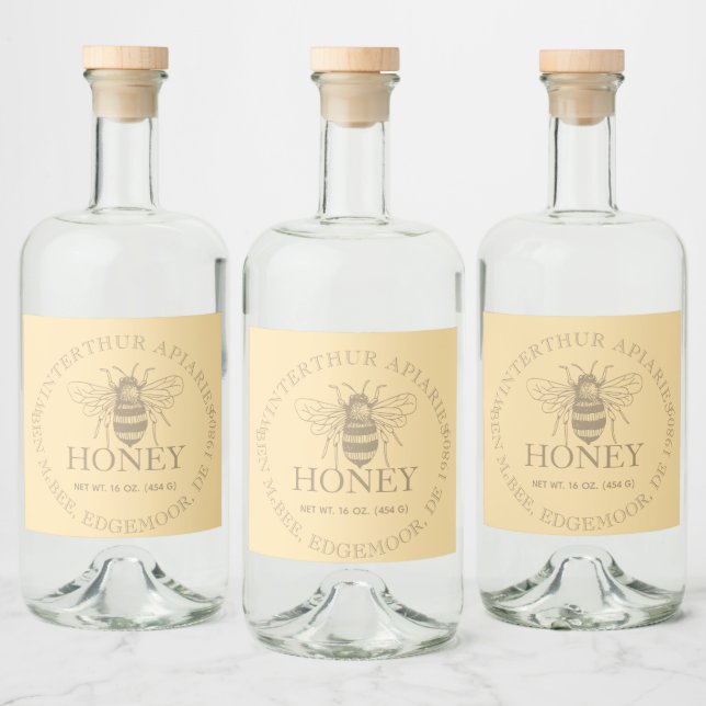 Étiquettes Pour Bouteilles De Liqueur Custom Honey Business Promotional (Bouteilles)