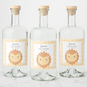 Étiquettes Pour Bouteilles De Liqueur Cute Baby Lion Cub Baby shower neutre genre