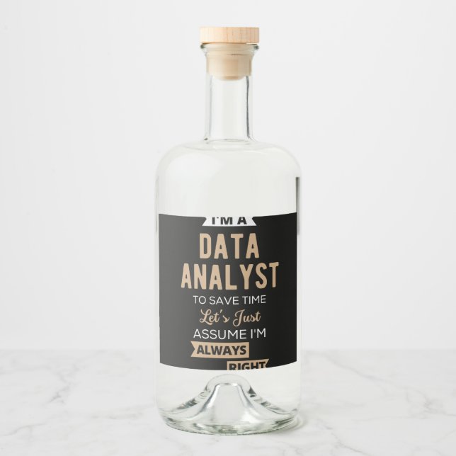 Étiquettes Pour Bouteilles De Liqueur Data Analyst (Devant)