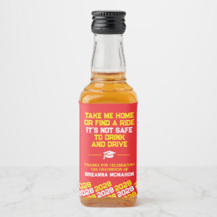 Étiquettes Pour Bouteilles De Liqueur Dégradé Rouge & Jaune Ne Buvez Pas & Conduisez Min