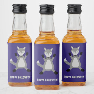 Étiquettes Pour Bouteilles De Liqueur Déplaisant mignon Wolf Halloween personnalisé