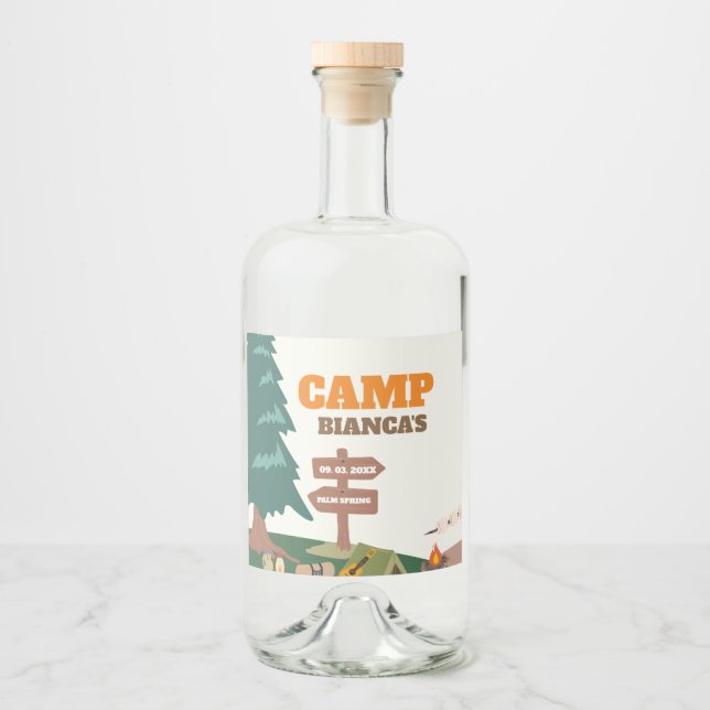 Étiquettes Pour Bouteilles De Liqueur Dernier Sentier Avant Le Camp Veil Bachelorette (Devant)