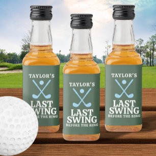 Étiquettes Pour Bouteilles De Liqueur Dernier Swing avant le Golf Bachelor de l'Anneau