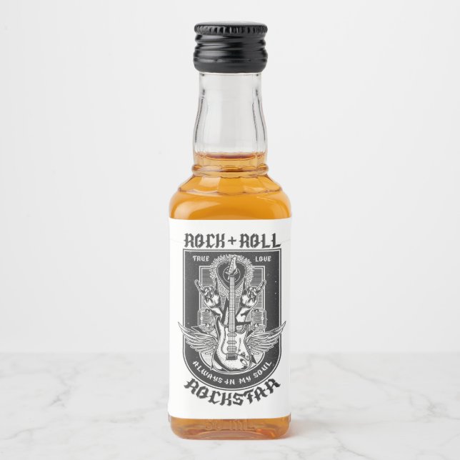 Étiquettes Pour Bouteilles De Liqueur Design Guitar Rock (Devant)