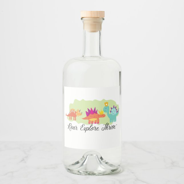 Étiquettes Pour Bouteilles De Liqueur Dinosaure (Devant)