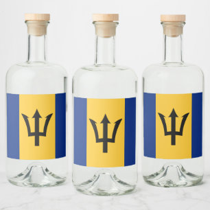 Étiquettes Pour Bouteilles De Liqueur Drapeau barbadien Bajan Caraïbes