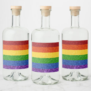 Étiquettes Pour Bouteilles De Liqueur Drapeau de la Fierté arc-en-ciel LGBT Parties scin