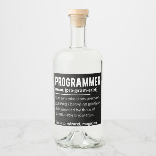Étiquettes Pour Bouteilles De Liqueur Drôle Programmer Code Développeur Définition
