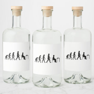 Étiquettes Pour Bouteilles De Liqueur Échecs - Évolution du joueur d'échecs