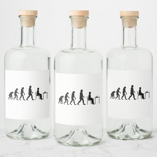 Étiquettes Pour Bouteilles De Liqueur Échecs - Évolution du joueur d'échecs (Bouteilles)