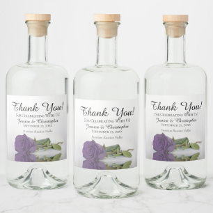 Étiquettes Pour Bouteilles De Liqueur Élégant Améthyste Rose violet Merci Mariage