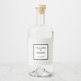 Étiquettes Pour Bouteilles De Liqueur Elegant Black and White Art Deco Style