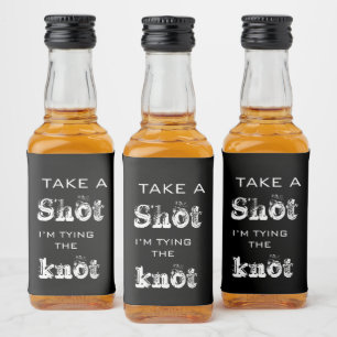 Étiquettes Pour Bouteilles De Liqueur Élégant Jonction Noir Le Fiançailles Mariage Knot