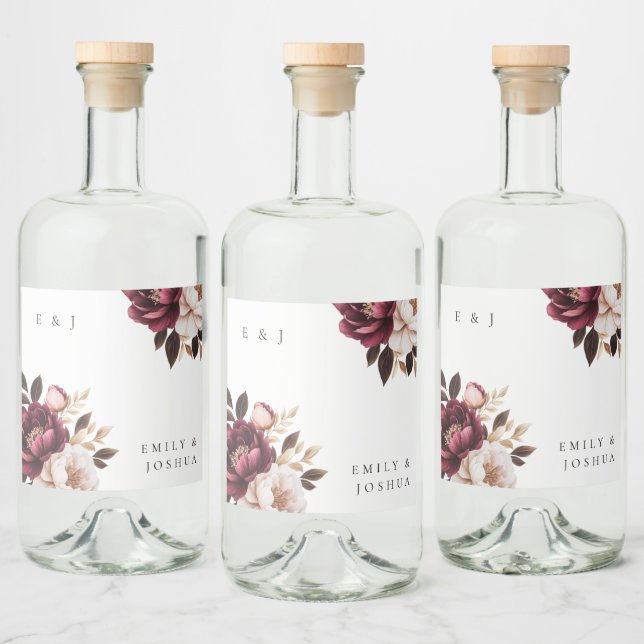 Étiquettes Pour Bouteilles De Liqueur Élégant Mariage d'or de Bourgogne (Bouteilles)