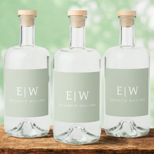 Étiquettes Pour Bouteilles De Liqueur Élégant professionnel simple Monogramme minimalist