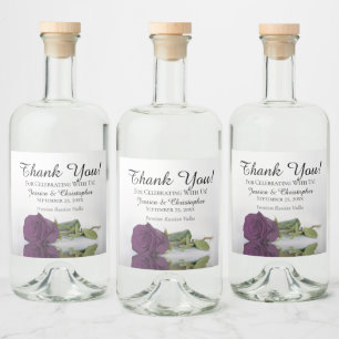 Étiquettes Pour Bouteilles De Liqueur Élégant prune violet Rose chic Mariage Merci