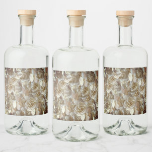 Étiquettes Pour Bouteilles De Liqueur Élégant Rose floral Motif pétal