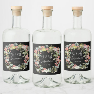 Étiquettes Pour Bouteilles De Liqueur Elégant Soirée Jardin Floral Personnalisé