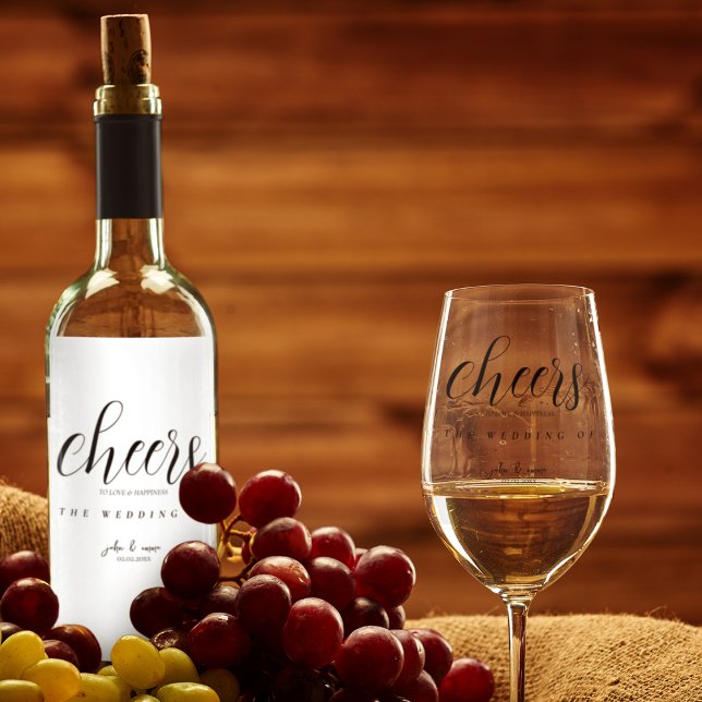 Étiquettes Pour Bouteilles De Liqueur Elégant thème Mariage noir et blanc (Even your wedding drinks bottle can match your theme)