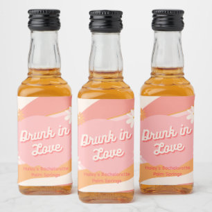Étiquettes Pour Bouteilles De Liqueur Enterrement de vie de jeune fille ivre d'amour Rét